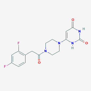 molecular formula C16H16F2N4O3 B2752249 6-[4-[2-(2,4-Difluorophenyl)acetyl]piperazin-1-yl]-1H-pyrimidine-2,4-dione CAS No. 2380063-84-1