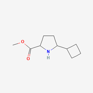 molecular formula C10H17NO2 B2752257 Methyl 5-cyclobutylpyrrolidine-2-carboxylate CAS No. 2166686-26-4