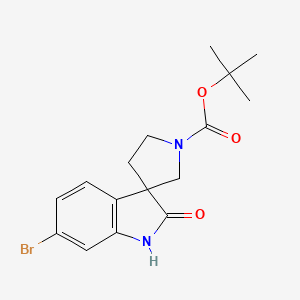 molecular formula C16H19BrN2O3 B2752260 tert-Butyl 6-bromo-2-oxospiro[indoline-3,3'-pyrrolidine]-1'-carboxylate CAS No. 2089310-17-6