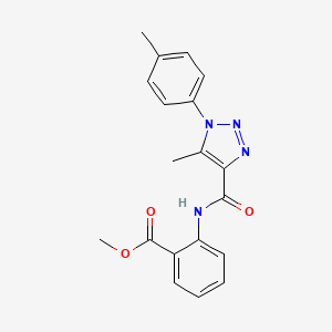 molecular formula C19H18N4O3 B2752267 methyl 2-(5-methyl-1-(p-tolyl)-1H-1,2,3-triazole-4-carboxamido)benzoate CAS No. 923250-39-9