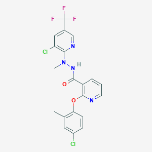 molecular formula C20H15Cl2F3N4O2 B2752269 2-(4-氯-2-甲基苯氧基)-N'-[3-氯-5-(三氟甲基)吡啶-2-基]-N'-甲基吡啶-3-甲酰肼 CAS No. 1024419-12-2