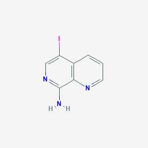 molecular formula C8H6IN3 B2752271 5-碘-1,7-萘啉-8-胺 CAS No. 2499970-46-4