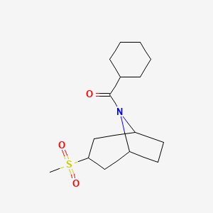 molecular formula C15H25NO3S B2752272 环己基((1R,5S)-3-(甲磺酰)-8-氮杂双环[3.2.1]辛-8-基)甲酮 CAS No. 1706384-67-9