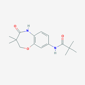 molecular formula C16H22N2O3 B2752283 N-(3,3-dimethyl-4-oxo-2,3,4,5-tetrahydrobenzo[b][1,4]oxazepin-8-yl)pivalamide CAS No. 921835-09-8