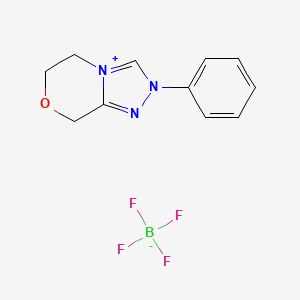 molecular formula C11H12BF4N3O B2752290 2-Phenyl-6,8-dihydro-5H-[1,2,4]triazolo[3,4-c][1,4]oxazin-2-ium tetrafluoroborate CAS No. 1414773-56-0