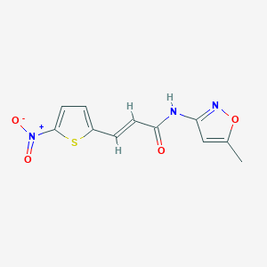 molecular formula C11H9N3O4S B2752295 (E)-N-(5-methylisoxazol-3-yl)-3-(5-nitrothiophen-2-yl)acrylamide CAS No. 476316-48-0