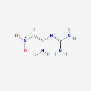 molecular formula C4H9N5O2 B2752302 N-[(E)-1-(methylamino)-2-nitroethenyl]guanidine CAS No. 338393-93-4