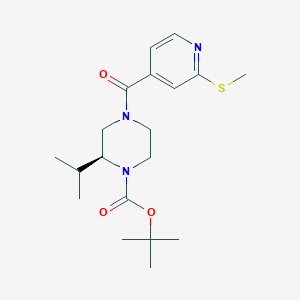 tert-butyl (2S)-4-[2-(methylsulfanyl)pyridine-4-carbonyl]-2-(propan-2-yl)piperazine-1-carboxylate