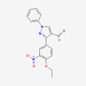 molecular formula C18H15N3O4 B2752307 3-(4-乙氧-3-硝基苯基)-1-苯基-1H-吡唑-4-甲醛 CAS No. 1234692-19-3