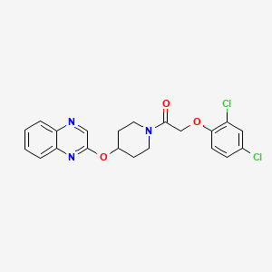 molecular formula C21H19Cl2N3O3 B2752309 2-(2,4-Dichlorophenoxy)-1-(4-(quinoxalin-2-yloxy)piperidin-1-yl)ethanone CAS No. 1704565-73-0