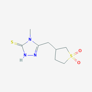 molecular formula C8H13N3O2S2 B2752313 3-[(4-methyl-5-sulfanyl-4H-1,2,4-triazol-3-yl)methyl]-1lambda6-thiolane-1,1-dione CAS No. 869716-11-0