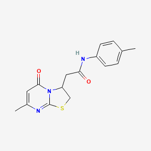 molecular formula C16H17N3O2S B2752315 2-(7-methyl-5-oxo-3,5-dihydro-2H-thiazolo[3,2-a]pyrimidin-3-yl)-N-(p-tolyl)acetamide CAS No. 953013-23-5