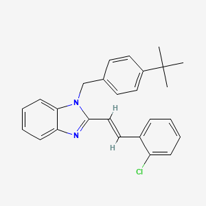 molecular formula C26H25ClN2 B2752321 1-(4-(Tert-butyl)benzyl)-2-(2-chlorostyryl)-1H-1,3-benzimidazole CAS No. 338772-11-5