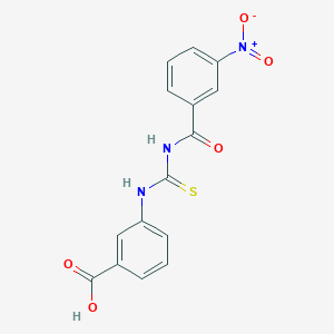 molecular formula C15H11N3O5S B2752330 3-[(3-Nitrobenzoyl)carbamothioylamino]benzoic acid CAS No. 402945-22-6