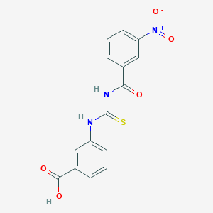 molecular formula C15H11N3O5S B2752330 3-({[(3-NITROPHENYL)FORMAMIDO]METHANETHIOYL}AMINO)BENZOIC ACID CAS No. 402945-22-6