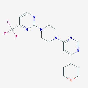 2-[4-[6-(Oxan-4-yl)pyrimidin-4-yl]piperazin-1-yl]-4-(trifluoromethyl)pyrimidine