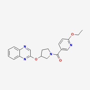 molecular formula C20H20N4O3 B2752337 (6-Ethoxypyridin-3-yl)(3-(quinoxalin-2-yloxy)pyrrolidin-1-yl)methanone CAS No. 2191216-46-1