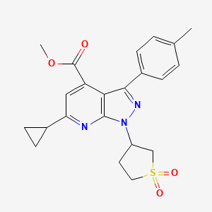 methyl 6-cyclopropyl-1-(1,1-dioxidotetrahydrothiophen-3-yl)-3-(p-tolyl)-1H-pyrazolo[3,4-b]pyridine-4-carboxylate