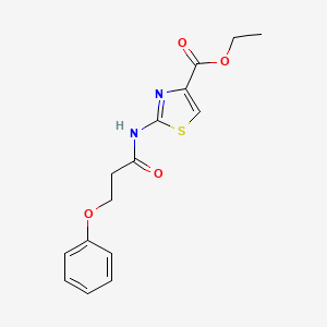 molecular formula C15H16N2O4S B2752352 Ethyl 2-(3-phenoxypropanamido)thiazole-4-carboxylate CAS No. 329269-86-5