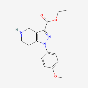 molecular formula C16H19N3O3 B2752360 ethyl 1-(4-methoxyphenyl)-1H,4H,5H,6H,7H-pyrazolo[4,3-c]pyridine-3-carboxylate CAS No. 1706431-72-2