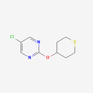 molecular formula C9H11ClN2OS B2752362 5-Chloro-2-(thian-4-yloxy)pyrimidine CAS No. 2197736-30-2
