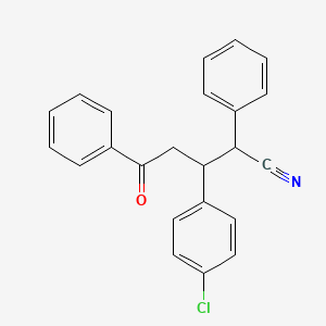 molecular formula C23H18ClNO B2752366 3-(4-Chlorophenyl)-5-oxo-2,5-diphenylpentanenitrile CAS No. 135885-95-9