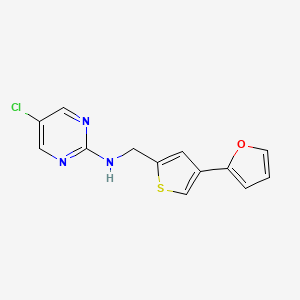 molecular formula C13H10ClN3OS B2752369 5-Chloro-N-[[4-(furan-2-yl)thiophen-2-yl]methyl]pyrimidin-2-amine CAS No. 2380032-86-8