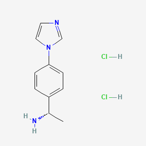 molecular formula C11H15Cl2N3 B2752372 (1S)-1-[4-(1H-咪唑-1-基)苯基]乙基胺二盐酸盐 CAS No. 1423040-61-2