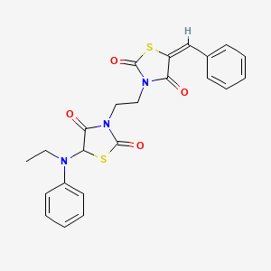 (E)-5-benzylidene-3-(2-(5-(ethyl(phenyl)amino)-2,4-dioxothiazolidin-3-yl)ethyl)thiazolidine-2,4-dione