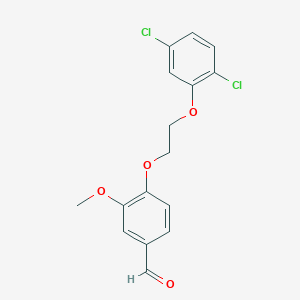 molecular formula C16H14Cl2O4 B2752376 4-[2-(2,5-Dichlorophenoxy)ethoxy]-3-methoxybenzaldehyde CAS No. 428476-51-1