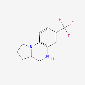 molecular formula C12H13F3N2 B2752378 7-(Trifluoromethyl)-1,2,3,3a,4,5-hexahydropyrrolo[1,2-a]quinoxaline CAS No. 860783-80-8