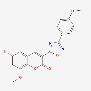 molecular formula C19H13BrN2O5 B2752384 6-bromo-8-methoxy-3-[3-(4-methoxyphenyl)-1,2,4-oxadiazol-5-yl]-2H-chromen-2-one CAS No. 931329-14-5
