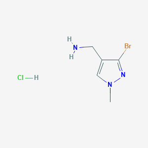 molecular formula C5H9BrClN3 B2752385 (3-Bromo-1-methyl-1H-pyrazol-4-yl)methanamine hydrochloride CAS No. 2126161-06-4