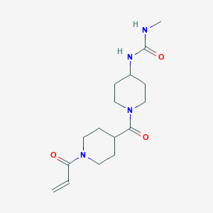 molecular formula C16H26N4O3 B2752387 1-Methyl-3-[1-(1-prop-2-enoylpiperidine-4-carbonyl)piperidin-4-yl]urea CAS No. 2361876-87-9