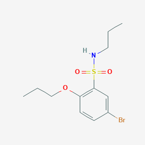 molecular formula C12H18BrNO3S B275239 5-bromo-2-propoxy-N-propylbenzene-1-sulfonamide 