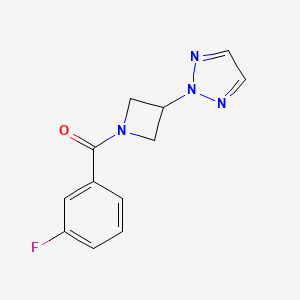 molecular formula C12H11FN4O B2752393 (3-Fluorophenyl)-[3-(triazol-2-yl)azetidin-1-yl]methanone CAS No. 2415569-17-2