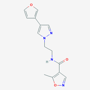 molecular formula C14H14N4O3 B2752396 N-(2-(4-(furan-3-yl)-1H-pyrazol-1-yl)ethyl)-5-methylisoxazole-4-carboxamide CAS No. 2034376-88-8