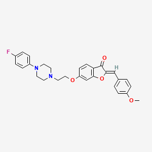 molecular formula C28H27FN2O4 B2752402 (Z)-6-(2-(4-(4-氟苯基)哌嗪-1-基)乙氧基)-2-(4-甲氧基苄亚甲基)苯并呋喃-3(2H)-酮 CAS No. 890632-39-0