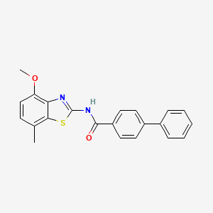 N-(4-methoxy-7-methyl-1,3-benzothiazol-2-yl)-4-phenylbenzamide