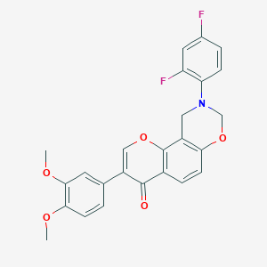 molecular formula C25H19F2NO5 B2752411 9-(2,4-difluorophenyl)-3-(3,4-dimethoxyphenyl)-9,10-dihydrochromeno[8,7-e][1,3]oxazin-4(8H)-one CAS No. 951941-55-2