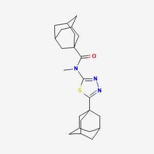 molecular formula C24H33N3OS B2752422 N-[5-(1-adamantyl)-1,3,4-thiadiazol-2-yl]-N-methyladamantane-1-carboxamide CAS No. 392320-96-6