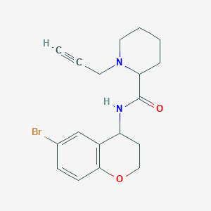 molecular formula C18H21BrN2O2 B2752424 N-(6-溴-3,4-二氢-2H-1-苯并吡喃-4-基)-1-(丙-2-炔基)哌啶-2-甲酰胺 CAS No. 1311416-23-5