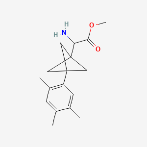 molecular formula C17H23NO2 B2752430 Methyl 2-amino-2-[3-(2,4,5-trimethylphenyl)-1-bicyclo[1.1.1]pentanyl]acetate CAS No. 2287262-23-9