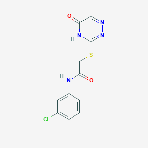 molecular formula C12H11ClN4O2S B2752434 N-(3-chloro-4-methylphenyl)-2-(5-oxo(4H-1,2,4-triazin-3-ylthio))acetamide CAS No. 872629-46-4
