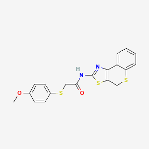 molecular formula C19H16N2O2S3 B2752440 2-((4-methoxyphenyl)thio)-N-(4H-thiochromeno[4,3-d]thiazol-2-yl)acetamide CAS No. 923078-05-1