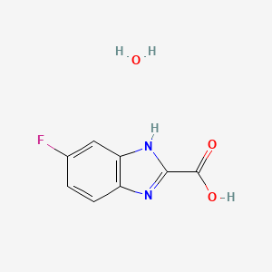 molecular formula C8H7FN2O3 B2752448 6-Fluoro-1H-benzimidazole-2-carboxylic acid hydrate CAS No. 1443425-13-5