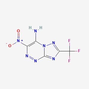 molecular formula C5H2F3N7O2 B2752470 3-硝基-7-(三氟甲基)-[1,2,4]三唑并[5,1-c][1,2,4]三嗪-4-胺 CAS No. 307511-15-5