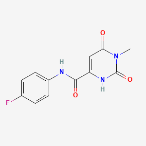 molecular formula C12H10FN3O3 B2752472 N-(4-氟苯基)-6-羟基-1-甲基-2-氧代-1,2-二氢-4-嘧啶羧酰胺 CAS No. 338774-85-9