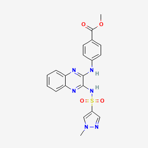 molecular formula C20H18N6O4S B2752473 methyl 4-((3-(1-methyl-1H-pyrazole-4-sulfonamido)quinoxalin-2-yl)amino)benzoate CAS No. 1798674-99-3