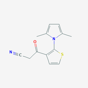 molecular formula C13H12N2OS B2752489 3-[2-(2,5-dimethyl-1H-pyrrol-1-yl)-3-thienyl]-3-oxopropanenitrile CAS No. 478078-01-2
